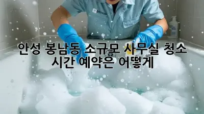 안성 봉남동 소규모 사무실 청소, 시간 예약은 어떻게?