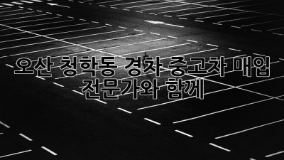 오산 청학동 경차 중고차 매입 전문가와 함께!
